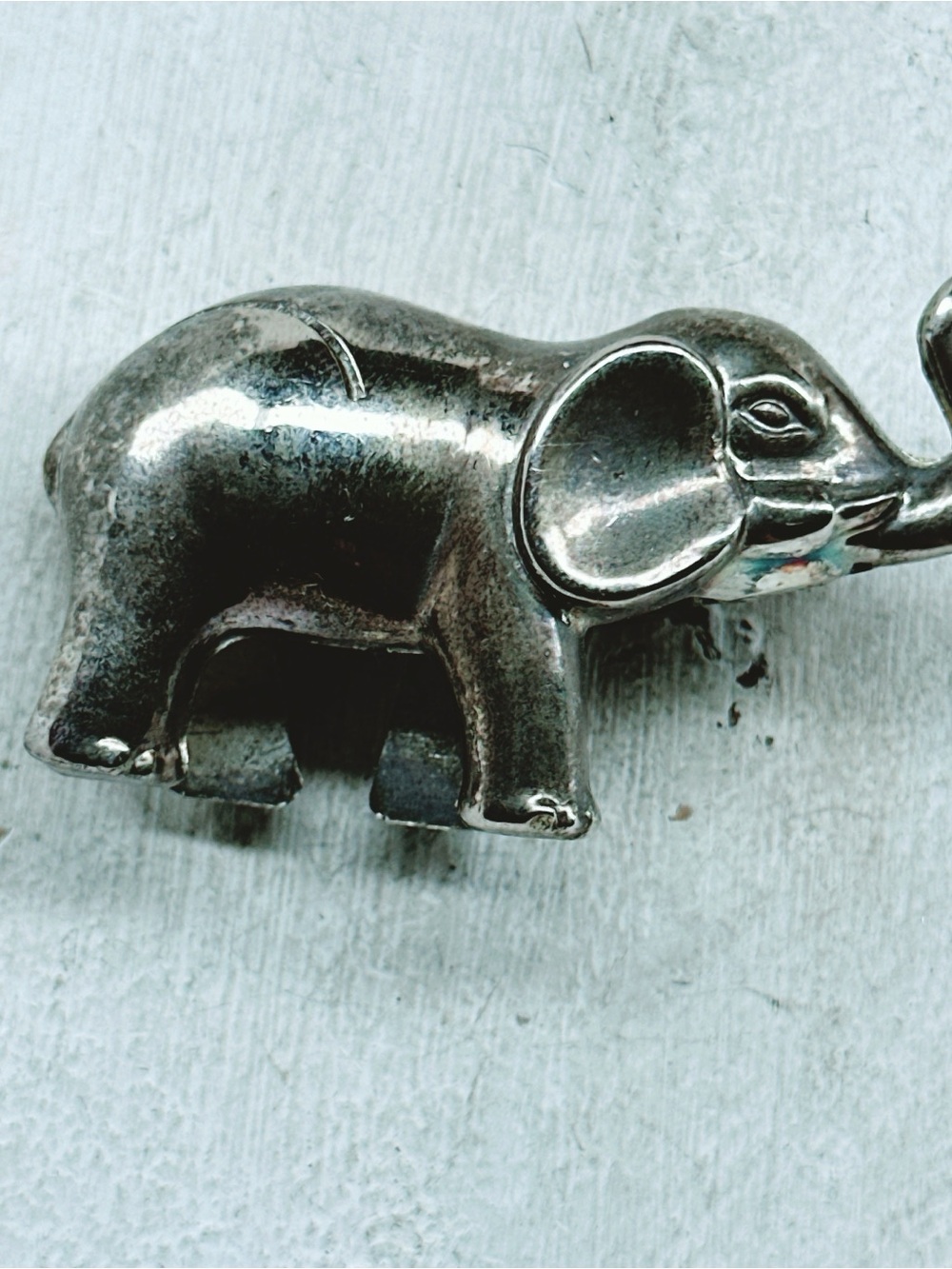 1028mc. Silvertone Elephant Figurine Animal